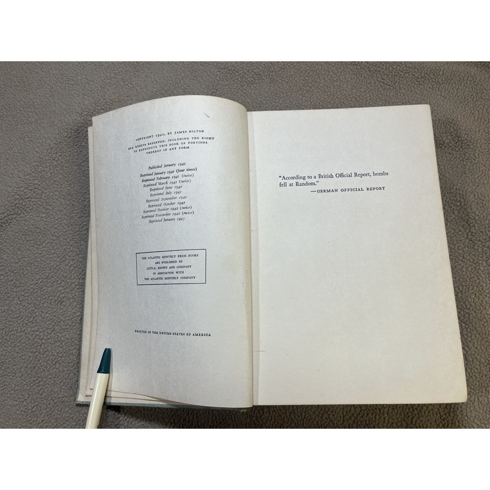 James Hilton Random Harvest 1943 First Edition‎ Novel Book Atlantic Little Brown - Picture 6 of 7